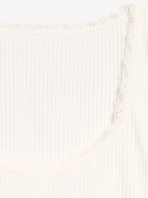 Image number 4 showing, Lace-Trim Sweetheart-Neck Ribbed Top