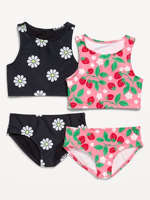 Image number 1 showing, Printed Tankini Swim 4-Piece for Girls