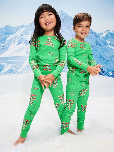 Printed Snug-Fit Pajama Set for Toddler & Baby - Dog Party (Match The Fam!)