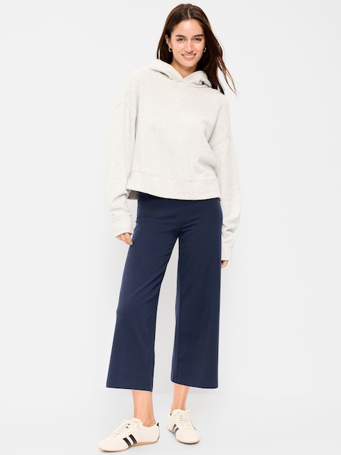 High-Waisted Fashion Wide-Leg Cropped Leggings