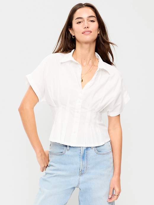 Image number 1 showing, Slim-Waisted Button-Down Shirt