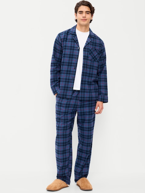 Plaid Flannel Pajama Set for Men