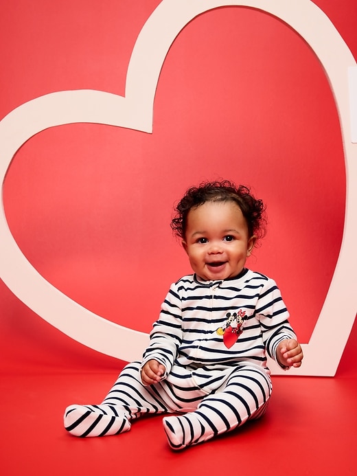 Image number 1 showing, Old Navy x Disney Sleep & Play 2-Way-Zip Footed One-Piece for Baby