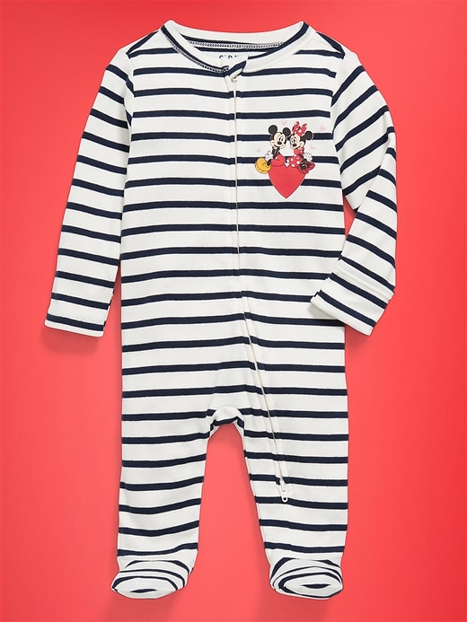 Image number 2 showing, Old Navy x Disney Sleep & Play 2-Way-Zip Footed One-Piece for Baby