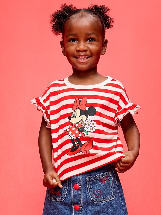 Image number 1 showing, Old Navy x Disney Minnie Mouse Ruffle-Sleeve T-Shirt for Toddler Girls