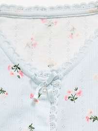 L'image numéro 4 présente Haut en tricot pointelle à boutons et à manches longues pour toute-petite