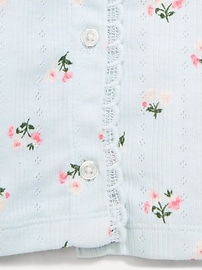 L'image numéro 3 présente Haut en tricot pointelle à boutons et à manches longues pour toute-petite