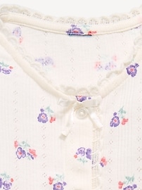 L'image numéro 4 présente Haut en tricot pointelle à boutons et à manches longues pour toute-petite