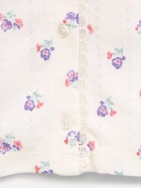 L'image numéro 3 présente Haut en tricot pointelle à boutons et à manches longues pour toute-petite