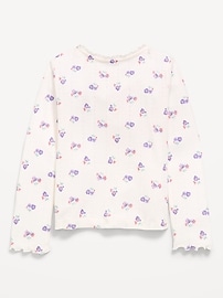 L'image numéro 2 présente Haut en tricot pointelle à boutons et à manches longues pour toute-petite