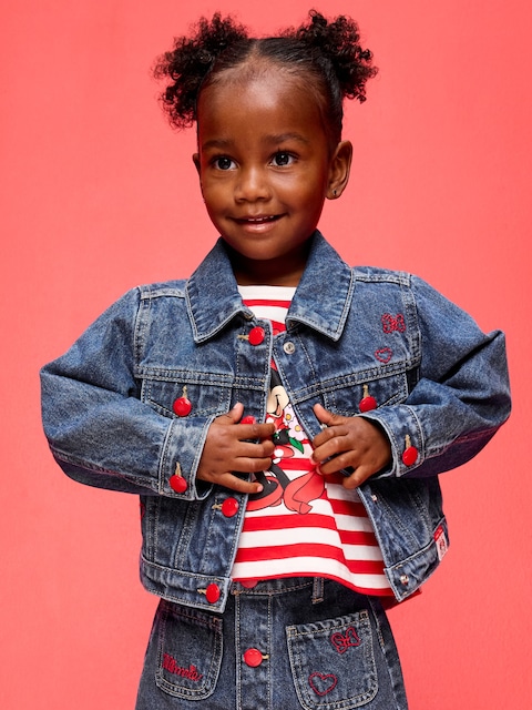 Veste camionneur courte en denim Minnie Mouse de Old Navy x Disney pour toute-petite