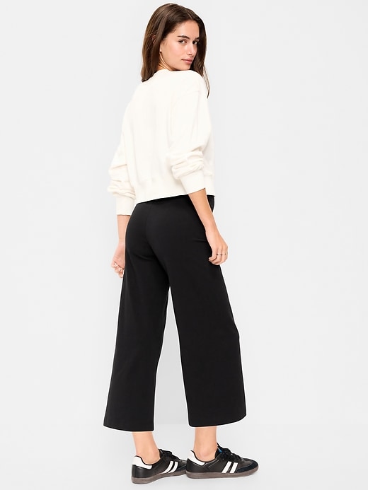 Image number 2 showing, High-Waisted Fashion Wide-Leg Cropped Leggings