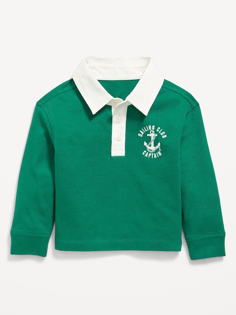 Oversized Long-Sleeve Rugby Shirt for Toddler Boys