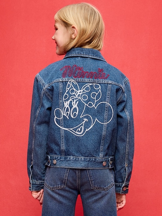 Image number 2 showing, Old Navy x Disney Minnie Mouse Oversized Jean Trucker Jacket for Girls