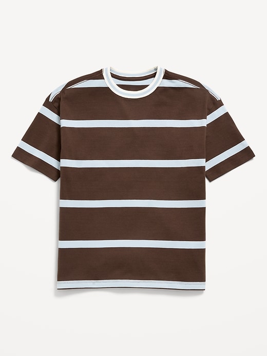 Image number 1 showing, Oversized Short-Sleeve Striped T-Shirt for Boys