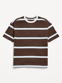 Image number 1 showing, Oversized Short-Sleeve Striped T-Shirt for Boys