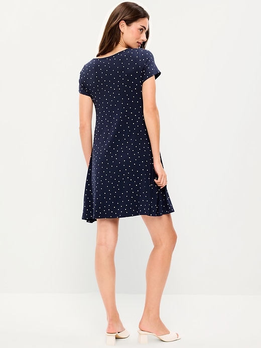 Image number 2 showing, Short-Sleeve Mini Swing Dress
