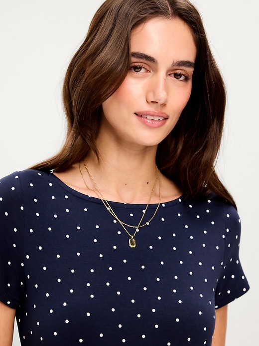 Image number 5 showing, Short-Sleeve Mini Swing Dress