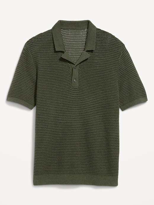 Image number 3 showing, Short-Sleeve Polo Sweater