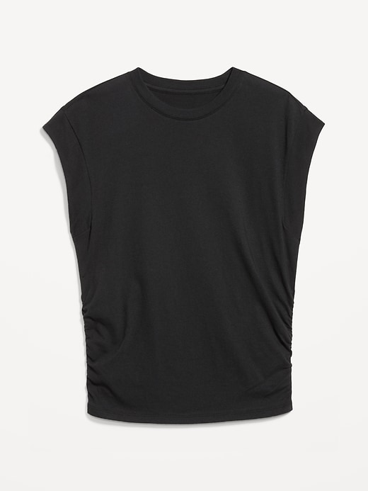 Image number 4 showing, Cap-Sleeve Side-Cinch Top