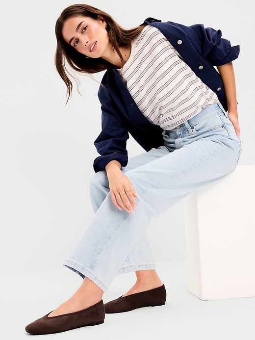 L'image numéro 2 présente Ballerines en suédine à ouverture en V