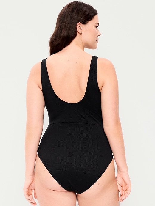 Image number 6 showing, Textured One-Piece Cut-Out Swimsuit