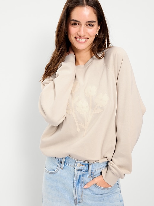 Image number 3 showing, Oversized Graphic Raglan Sweatshirt