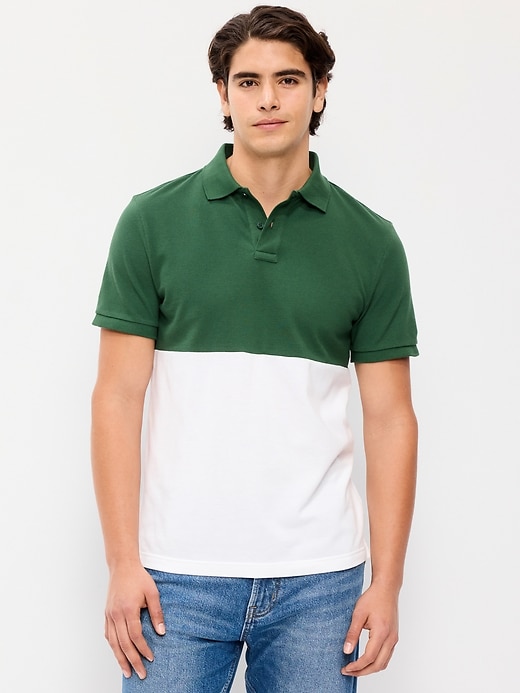 Image number 1 showing, Color-Block Pique Polo