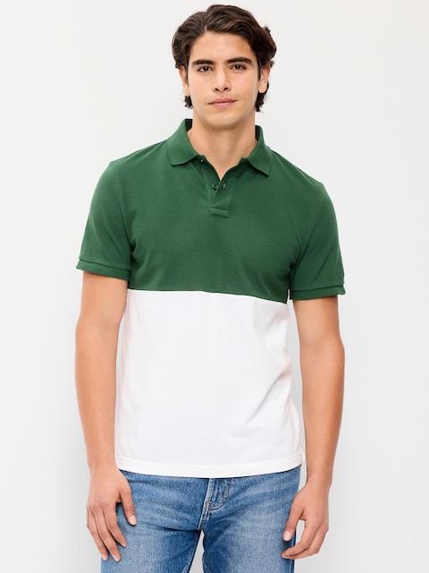 Color-Block Pique Polo