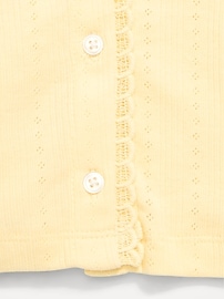 L'image numéro 3 présente Haut en tricot pointelle à boutons et à manches longues pour toute-petite