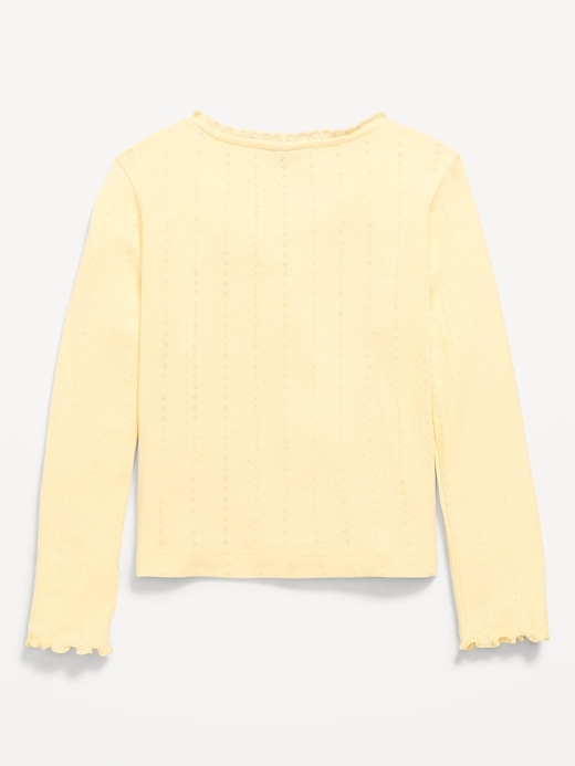 L'image numéro 2 présente Haut en tricot pointelle à boutons et à manches longues pour toute-petite