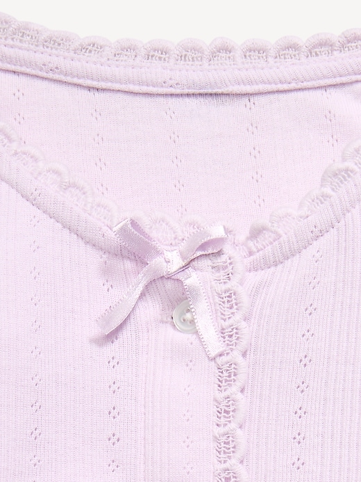 Image number 4 showing, Long-Sleeve Pointelle Button-Front Top for Toddler Girls