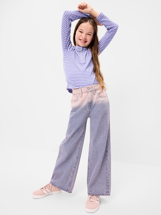 Image number 3 showing, High-Waisted Ombré Baggy Wide-Leg Jeans for Girls