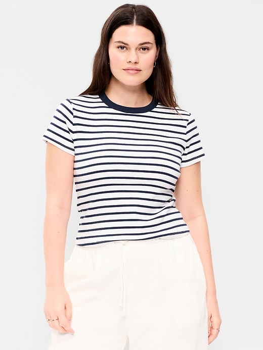 Image number 5 showing, Snug Crew-Neck Ribbed T-Shirt