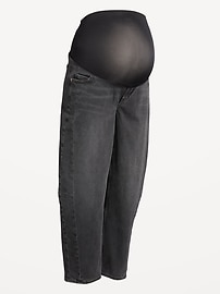 L'image numéro 1 présente Jean coupe baril longueur cheville à panneau couvrant de maternité