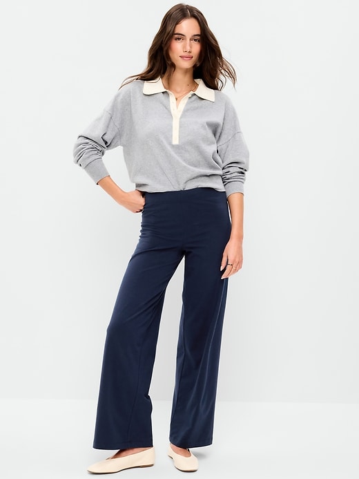 Image number 1 showing, High-Waisted Fashion Wide-Leg Leggings