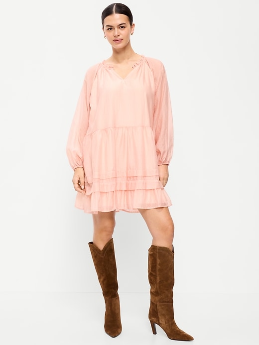 Image number 7 showing, Long-Sleeve Swing Mini Dress
