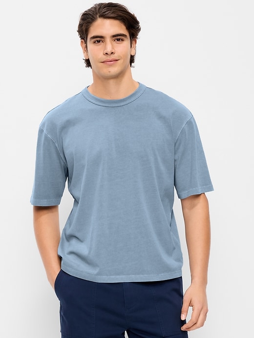 Image number 1 showing, Garment-Dyed Heavyweight Cropped T-Shirt