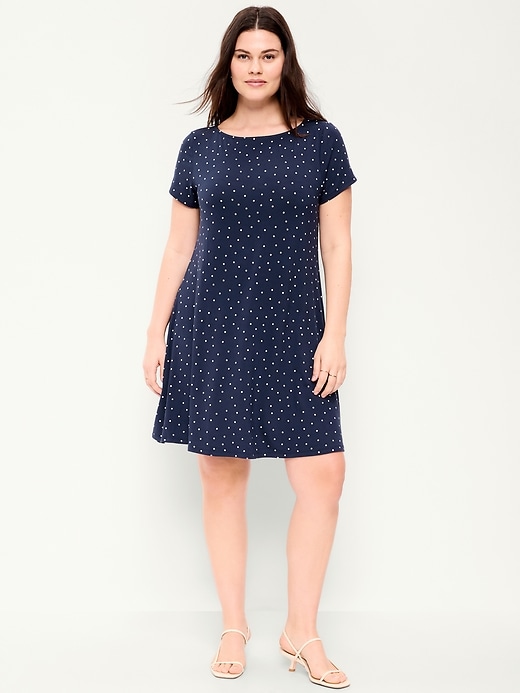 Image number 7 showing, Short-Sleeve Mini Swing Dress