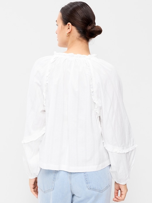 Image number 6 showing, Long-Sleeve Ruffled Popover Top