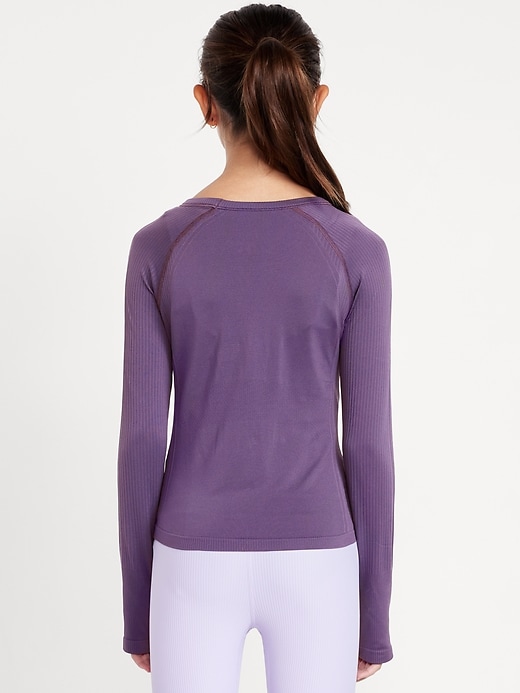 L'image numéro 2 présente Haut performance ajusté sans coutures pour fille