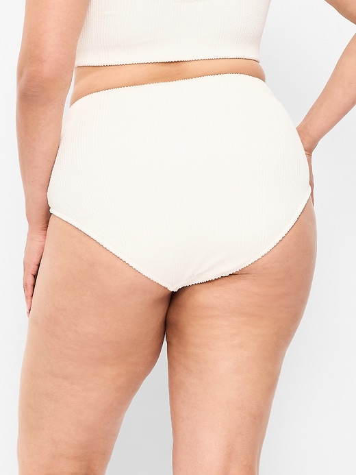 Image number 8 showing, High-Waisted Ribbed Bikini Swim Bottoms