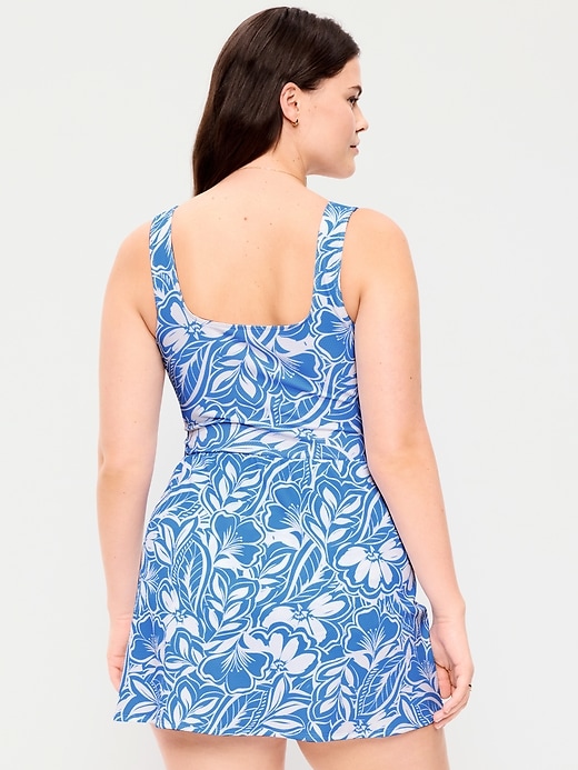 Image number 6 showing, Pique Side-Tie Swim Dress