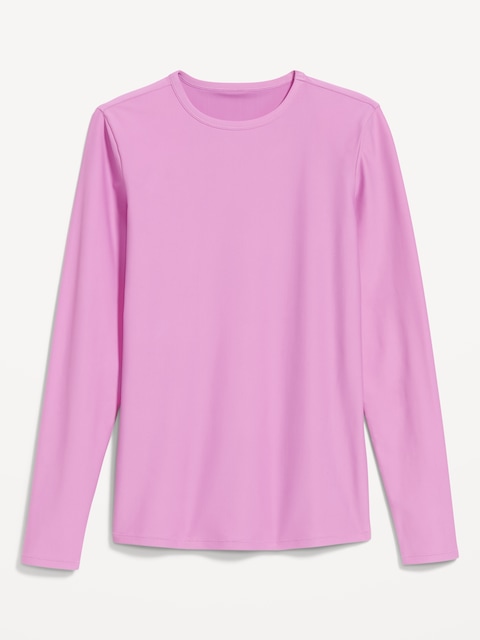 Long-Sleeve Matte Rashguard Swim Top