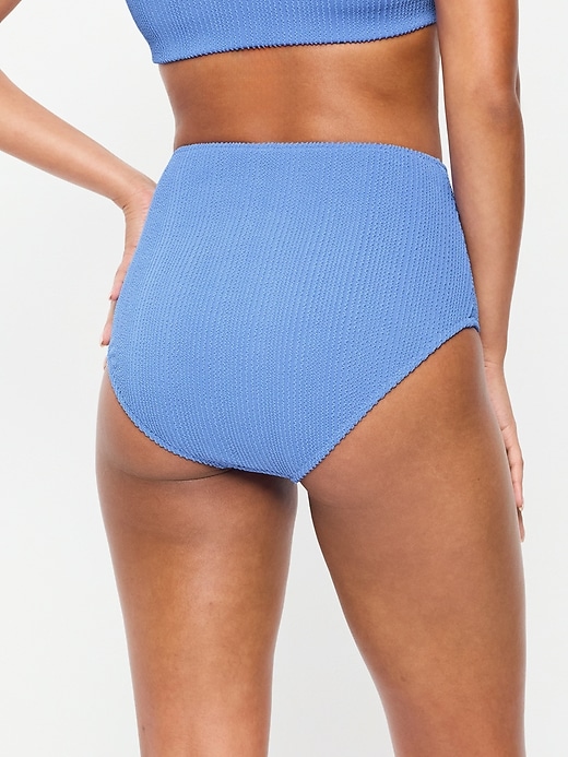 Image number 2 showing, High-Waisted Ribbed Bikini Swim Bottoms