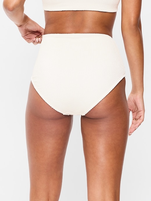 Image number 2 showing, High-Waisted Ribbed Bikini Swim Bottoms