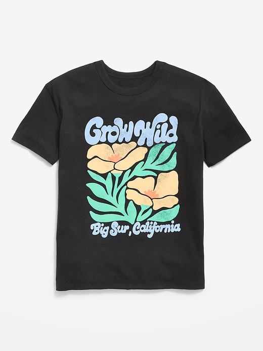 Image number 2 showing, Short-Sleeve Oversized Graphic T-Shirt for Girls