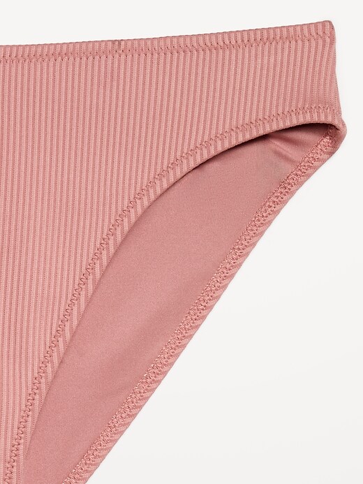 Image number 9 showing, Ribbed Mid-Rise Bikini Swim Bottoms