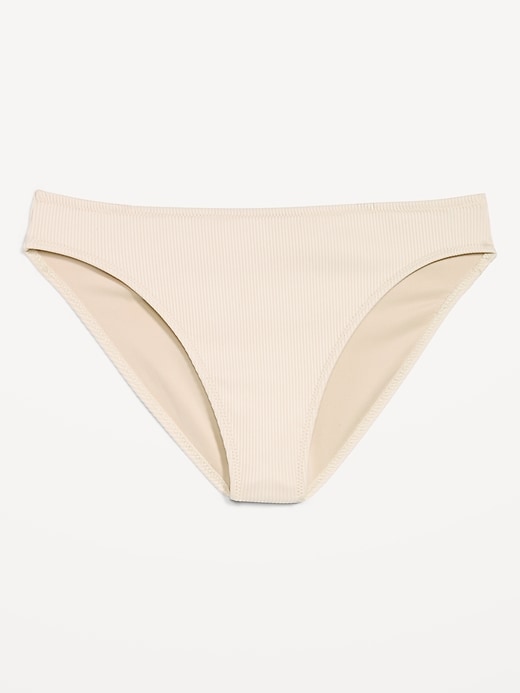 Image number 4 showing, Ribbed Mid-Rise Bikini Swim Bottoms