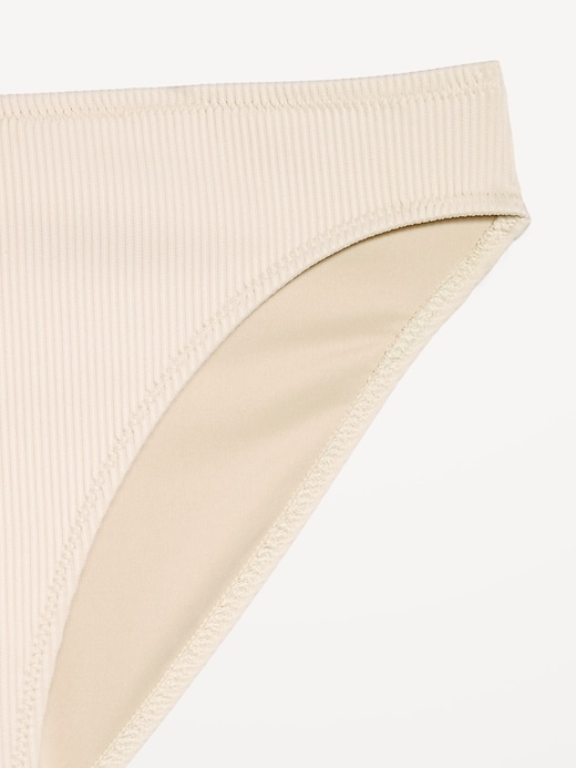 Image number 9 showing, Ribbed Mid-Rise Bikini Swim Bottoms